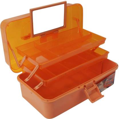 HOKiPO 3 Layer Makeup Boxes for Storage with Compartment Tray, Orange Make  up, Hair Accessories, Jewellery Vanity Box Price in India - Buy HOKiPO 3  Layer Makeup Boxes for Storage with Compartment
