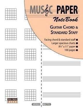 MUSIC PAPER NoteBook Guitar Chord Diagrams 