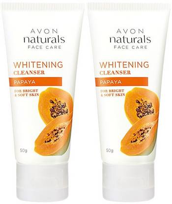 avon naturals papaya whitening cleanser set of 2 of 50g each