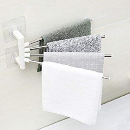 Single Towel Rack Bathroom Suction Cup Adhesive Pad Wall mounted Gold 