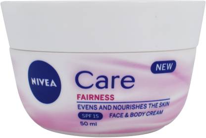 NIVEA Care Fairness Face & Body Care Cream (SPF15) - 50ml - Price in Buy NIVEA Care Fairness Face & Body Care Cream (SPF15) - 50ml Online In India, Reviews, Ratings