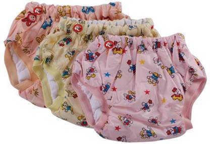 Tiny Looks Presents Kids Pvc Diaper Joker Plastic Panty Padded Baby Nappy Panty Training Pants With