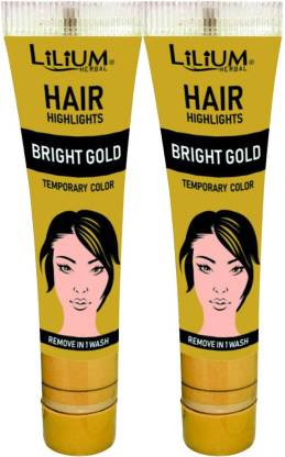 LILIUM Herbal Hair Highlights Bright Gold Temporary Color Pack of 2 ,  Bright Gold - Price in India, Buy LILIUM Herbal Hair Highlights Bright Gold  Temporary Color Pack of 2 , Bright
