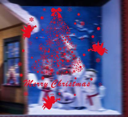 Window Clings Christmas Happy2buy Merry Christmas Window Clings Decal Snowman And Wall Stickers Christmas Decorations Removable Art Decor Diy Christmas Wall Decal M60 0073r Red Price In India Buy Happy2buy Merry Christmas Window Clings Decal