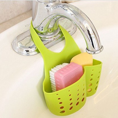 Green, Coffee Sponge Holder 2Pcs PVC Kitchen Sink Suction Holder for Sponge Scrubbers and Soap Kitchen Sink Organizer 
