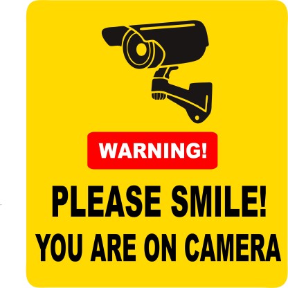 LOT OF SMILE YOU'RE ON STORE SECURITY CCTV VIDEO CAMERAS OUTDOOR WARNING STICKER 