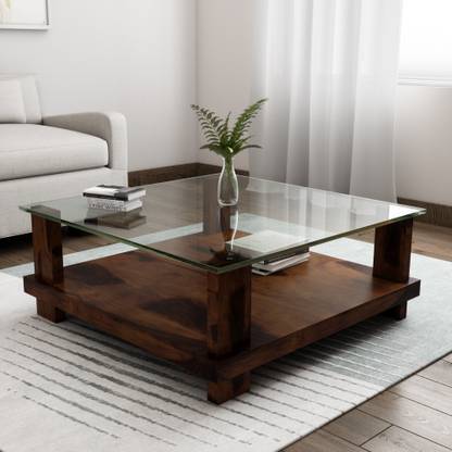 Induscraft Sheesham Wood Glass Coffee Table Price In India Buy Induscraft Sheesham Wood Glass Coffee Table Online At Flipkart Com