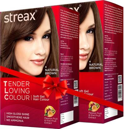 Streax Tender Loving Soft Gel Hair Colour Natural Brown , 4