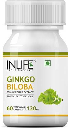 inlife ginkgo biloba extract 120 mg 60 vegetarian capsules for healthy brain function