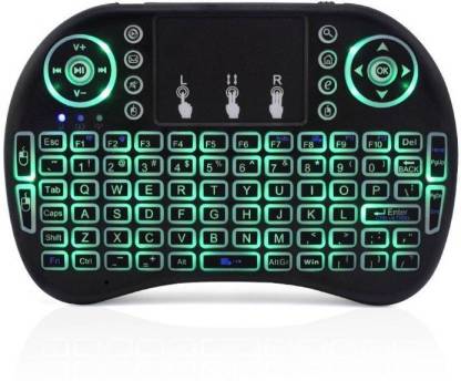 Dilurban 3 Colors Back-light 2.4GHZ Wireless Media Keyboard LED Light Air Fly Mouse Remote Control Touchpad Handheld LK03 Smart Connector, Wireless Multi-device Keyboard