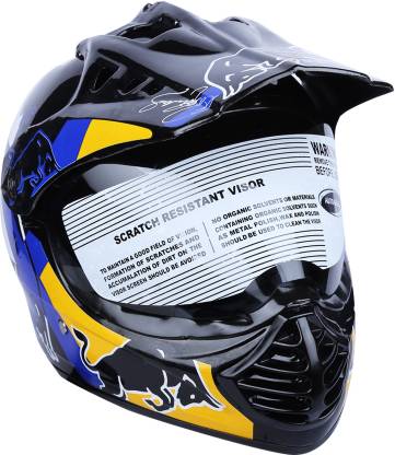 AutoGREEN Black with Blue ISI Certified Dashing and Stylish X7 Designer Helmet Motorbike Helmet