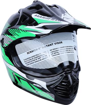 AutoGREEN lack with Green ISI Certified Dashing and Stylish Designer Helmet Motorbike Helmet
