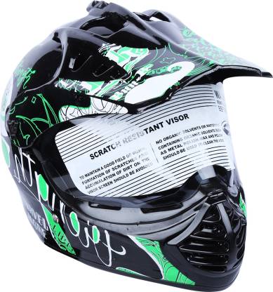 AutoGREEN Black with Green ISI Certified Dashing and Stylish Trill Designer Helmet Motorbike Helmet