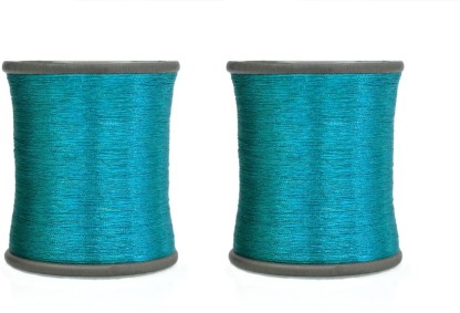 Embroidery and Jewelry Making 2 Rolls, Turquoise Color Embroiderymaterial Art Silk Threads for Craft