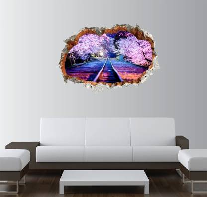Gadgets Wrap Printed Japan Sakura Road Smashed Wall Decal 22x15 Inch Price In India Buy Gadgets Wrap Printed Japan Sakura Road Smashed Wall Decal 22x15 Inch Online At Flipkart Com