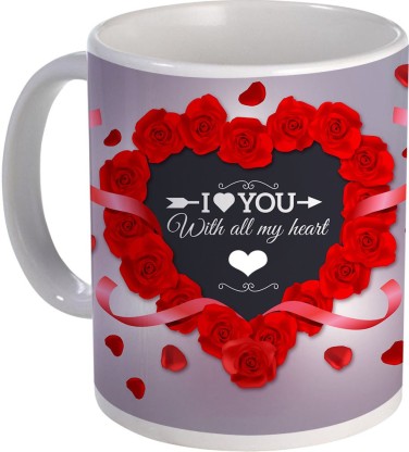 Love You Pastel Pink Heart Mug 