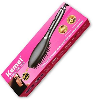 Kemei Electric Hair Brush -KM 1320 Hair Straightener Brush - Kemei :  