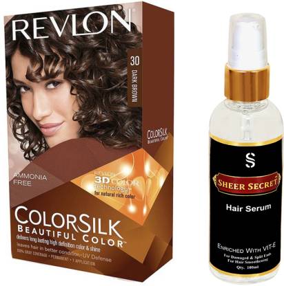 Revlon DARK BROWN HAIR COLOUR NO. 30 with SHEER SECRET HAIR SERUM Price in  India - Buy Revlon DARK BROWN HAIR COLOUR NO. 30 with SHEER SECRET HAIR  SERUM online at 