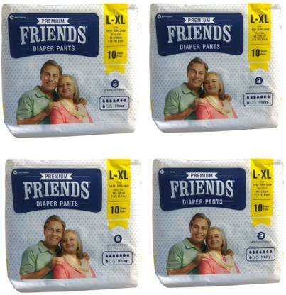 Friends Pull Ups Adult Pant Style Diaper Set Of 4 Packs 10 Pcs Each Adult Diapers L Xl Buy 40 Friends Adult Diapers Flipkart Com