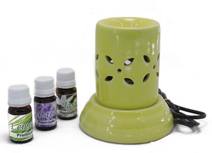 Bright Shop Flower Shape Electric Diffuser Set Yellow Color With 30 ml Fragrance Oil Diffuser Set