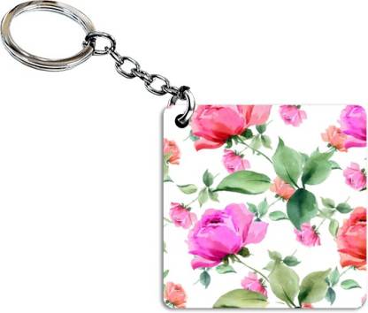Universal Retail SQR Floral New KEY RING 877 Key Chain