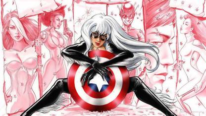 Comics Civil War Black Cat Fine Art Paper Print Poster Photographic Paper -  Comics posters in India - Buy art, film, design, movie, music, nature and  educational paintings/wallpapers at 