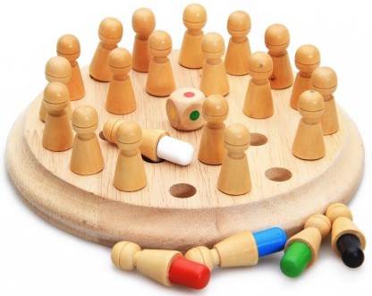 Kinder Holz Memory Match Stick Schachspiel Lernspielzeug Gehirntraining Gelb 