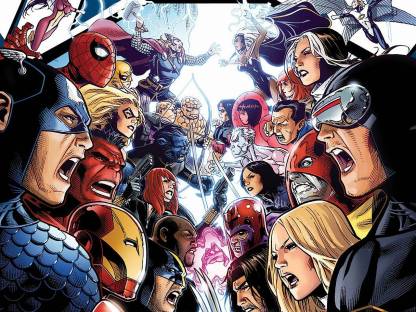 Comics Avengers Vs. X-Men Captain America Spider-Man Hulk Iron Man Hawkeye  Beast Black Widow Wolverine Thor HD Wallpaper Background Fine Art Print -  Comics posters in India - Buy art, film, design,