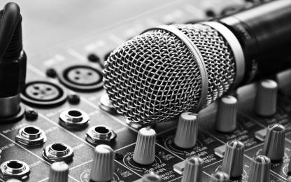 Music Studio Cool Black White Microphone HD Wallpaper Background Fine Art  Print - Music posters in India - Buy art, film, design, movie, music,  nature and educational paintings/wallpapers at 