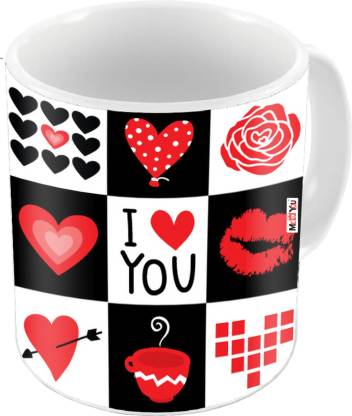 ME&YOU Romantic Gifts, Surprise Printed for Husband Wife Couple Lover Girlfriend Boyfriend Fiancée Fiancé On Valentine's Day, Birthday, Anniversary, Karwa Chauth and any special Occasion IZ19DTLoveMU-151 Ceramic Coffee Mug