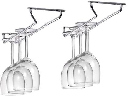 KEEPWELL Stainless Steel Glass Rack (Pack of 2) Stainless Steel Wine Rack