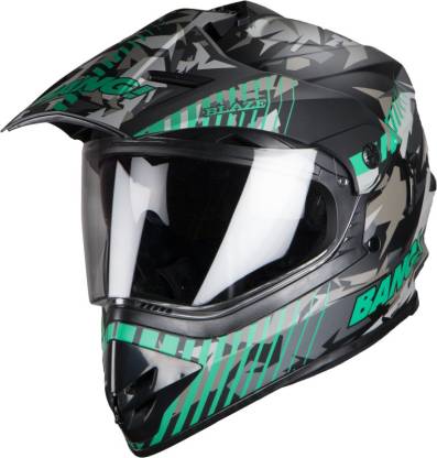 Steelbird SB-42 Bang Blaze Mat Black With Green Plus P-Cap Motorbike Helmet