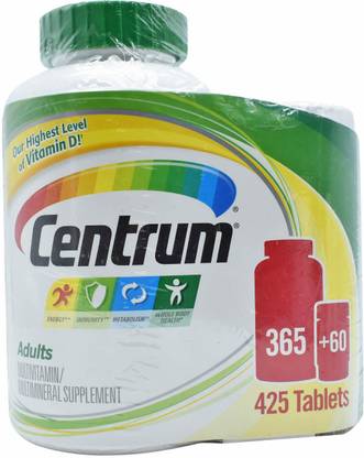 centrum supplement multivitamin adults 425 tablets 365 60