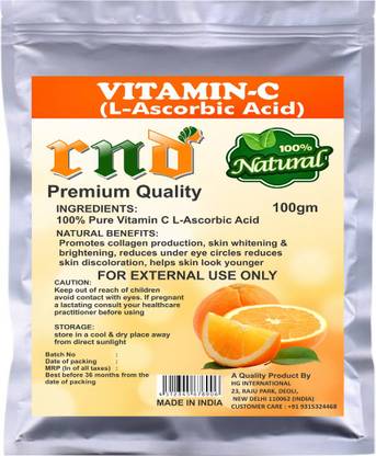 Rnd L Ascorbic Acid Powder Vitamin C For Use In Serums And Cosmetic Formulations 100gm Price In India Buy Rnd L Ascorbic Acid Powder Vitamin C For Use In Serums And Cosmetic Formulations