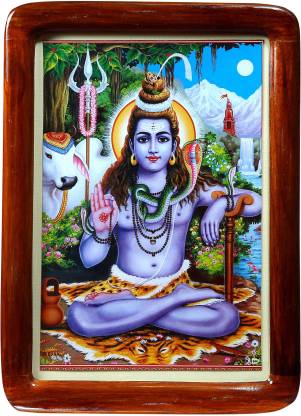 WallFrames Art & Framing Lord Shiva / Shiv Shankar / Bhole Nath / Mahadeva  - Framed with Rosewood Acrylic Glass Religious Frame Price in India - Buy  WallFrames Art & Framing Lord