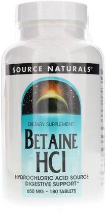 source naturals betaine hcl 650 mg 180
