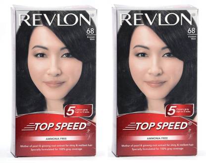 Revlon Top Speed Hair Colour Brownish Black 68 Pack Of 2 , Brown