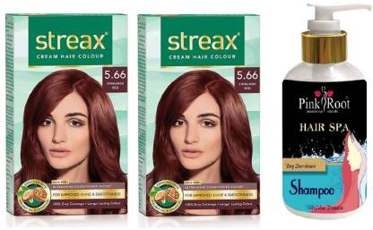 PINKROOT Hair Spa Shampoo with Streax 2 Pcs  Cinnamon Red Cream Hair  Color Price in India - Buy PINKROOT Hair Spa Shampoo with Streax 2 Pcs  Cinnamon  Red Cream Hair
