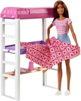 Barbie Doll Loft Bed Desk Playset Doll Loft Bed Desk Playset Buy Cartoon Toys In India Shop For Barbie Products In India Flipkart Com