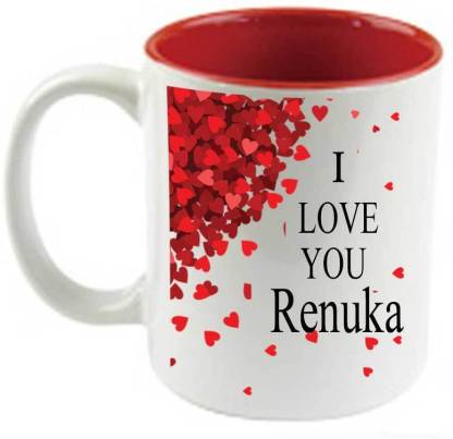 JUVIXBUY I Love You Renuka--Printed Inside Red Ceramic Coffee Ceramic  Coffee Mug Price in India - Buy JUVIXBUY I Love You Renuka--Printed Inside  Red Ceramic Coffee Ceramic Coffee Mug online at 