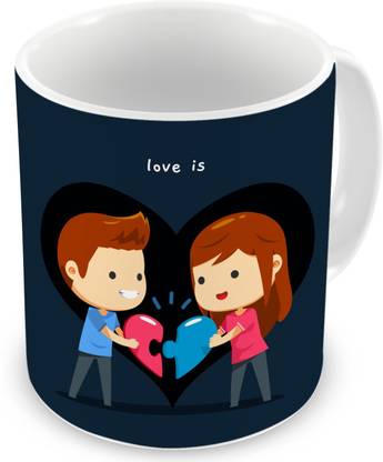 Square Designs Illustrator Boy Girl Trying To Fix Magnet Love Heart Ceramic Coffee Mug Price In India Buy Square Designs Illustrator Boy Girl Trying To Fix Magnet Love Heart