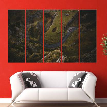 Coloriffy Multiple Frames Beautiful Scenery Wall Painting For Living Room Bedroom Office Hotels Drawing Room Split Painting Of 5 130cm X 76cm Digital Reprint 30 Inch X 52 Inch Painting Price