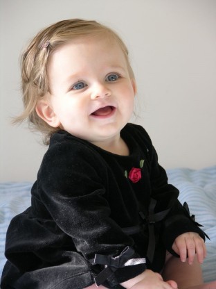 cute baby in black dress