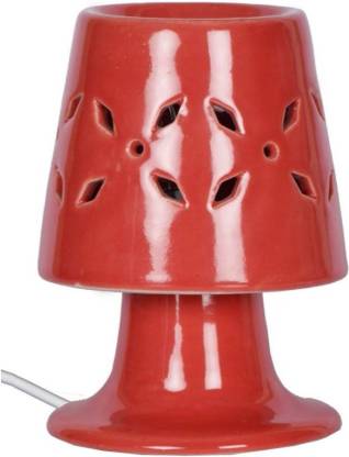 Bright Shop Ceramic Electric Diffuser Oil Burner Lamp Shape Design Aroma Oil Burner Natural Air Fragrance For Office & Home (Red Colour) Diffuser
