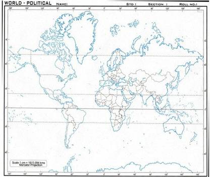 world political map outline