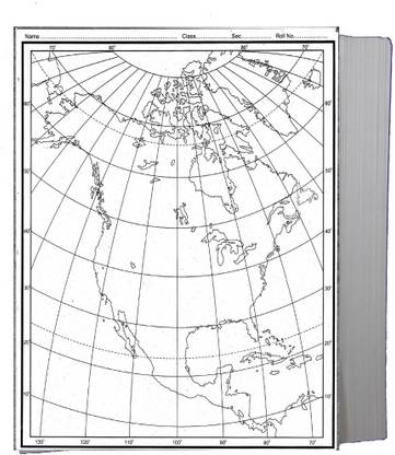 Flipkart.com  CRAFTWAFT PHYSICAL MAP OF NORTH AMERICA BLANK A4 67 gsm 