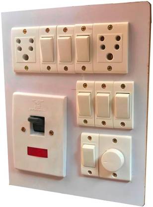 Hiken Electric Wooden Switch Board 7 Switches 2 Sockets 1 Dp 1 Regulator 6 A Three Pin Socket Price In India Buy Hiken Electric Wooden Switch Board 7 Switches 2 Sockets 1 Dp 1 Regulator 6 A