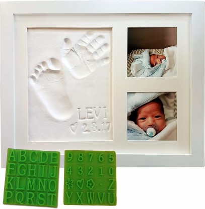Baby Shower Present Perfect Keepsake Gift for New Parents Tiny Hands & Feet Inking Kit Cherished Baby Handprint & Footprint Photo Frame Kit with Newborn-Safe Memory Ink Pad 