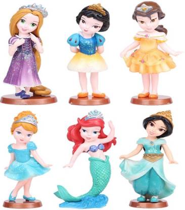 smart anime buy Princess Set Of 6 Pcs. Rapunzel, Belle, Cinderella, Ariel,  Snow White, Jasmine Action Figure - Princess Set Of 6 Pcs. Rapunzel, Belle,  Cinderella, Ariel, Snow White, Jasmine Action Figure .