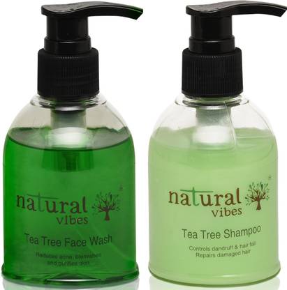 Natural Vibes Ayurvedic Tea Tree Face Wash And Shampoo Everyday Treatment With 1 Tea Tree Shampoo 150 Ml And 1 Tea Tree Face Wash 150 Ml Price In India